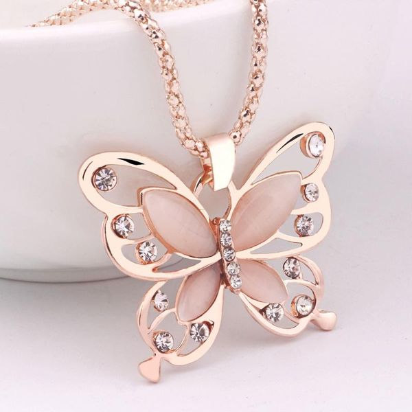 pendant necklaces women lady nelace choker pendent rose gold opal butterfly exquisite sweater chain christian gift, Silver
pendant necklaces women lady nelace choker pendent rose gold opal butterfly exquisite sweater chain christian gift, Silver