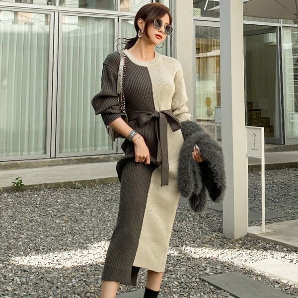 new arrival fashion women bodycon temperament o-neck stitching slim asymmetric midi ladies knitting wild dress t8cc, White;black
new arrival fashion women bodycon temperament o-neck stitching slim asymmetric midi ladies knitting wild dress t8cc, White;black