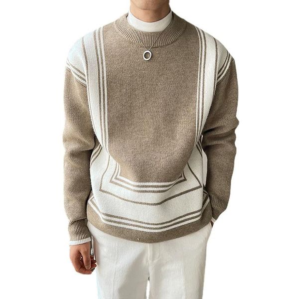 men's sweaters men square khaki black pullover sweater man women korean streetwear fashion vintage casual knitwear unisex, White;black
men's sweaters men square khaki black pullover sweater man women korean streetwear fashion vintage casual knitwear unisex, White;black