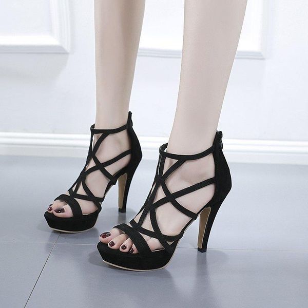 2021 new women thin high heels sandals designer peep toe sandals tacones mujer gladiator exotic heels shoes, Black
2021 new women thin high heels sandals designer peep toe sandals tacones mujer gladiator exotic heels shoes, Black