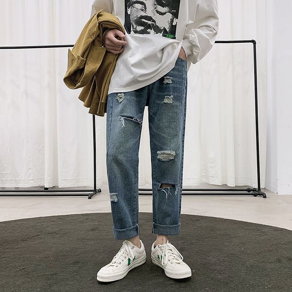 2021 new ripped men's fashion retro wide-leg jeans men streetwear hip-hop hole straight denim trousers mens s-3xl 7rcp, Blue
2021 new ripped men's fashion retro wide-leg jeans men streetwear hip-hop hole straight denim trousers mens s-3xl 7rcp, Blue