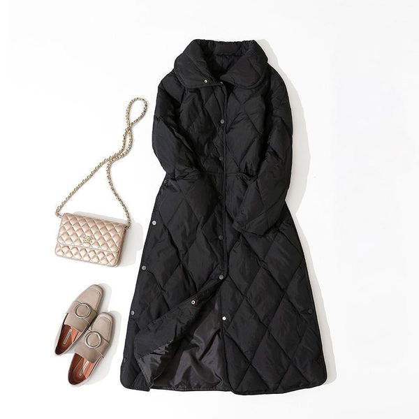 2019 women autumn winter oversized light thin long warm parka 90% white duck argyle down coat and jacket mint female outwear1, Black
2019 women autumn winter oversized light thin long warm parka 90% white duck argyle down coat and jacket mint female outwear1, Black