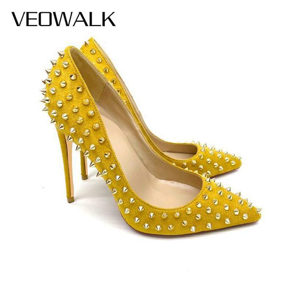 dress shoes veowalk light yellow women synthetic suede stiletto high heels spikes pointed toe flock pumps for ladies rivets party, Black
dress shoes veowalk light yellow women synthetic suede stiletto high heels spikes pointed toe flock pumps for ladies rivets party, Black