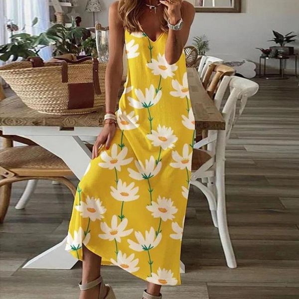 casual dresses women's fashion sleeveless v-neck dress yellow flower print plus size for women loose maxi vestidos, Black;gray
casual dresses women's fashion sleeveless v-neck dress yellow flower print plus size for women loose maxi vestidos, Black;gray