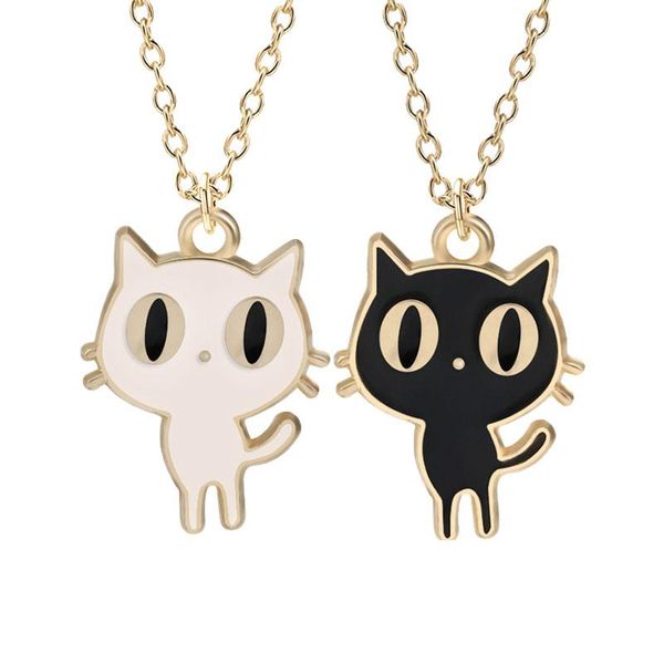 chains fashion cute cat cartoon necklace for girls kids pet animal pendants black white alloy enamel female choker jewelry 2021 gift, Silver
chains fashion cute cat cartoon necklace for girls kids pet animal pendants black white alloy enamel female choker jewelry 2021 gift, Silver