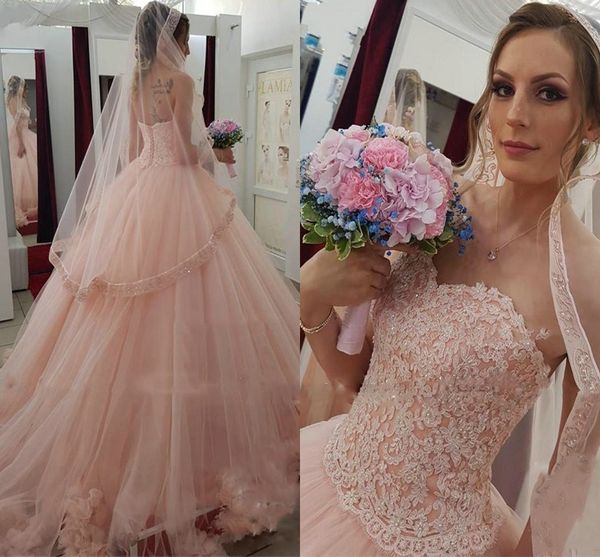 blush pink hand made flowers wedding dresses princess 2021 lace beaded strapless bridal dress extra samll open back bridal dress custom made, White
blush pink hand made flowers wedding dresses princess 2021 lace beaded strapless bridal dress extra samll open back bridal dress custom made, White
