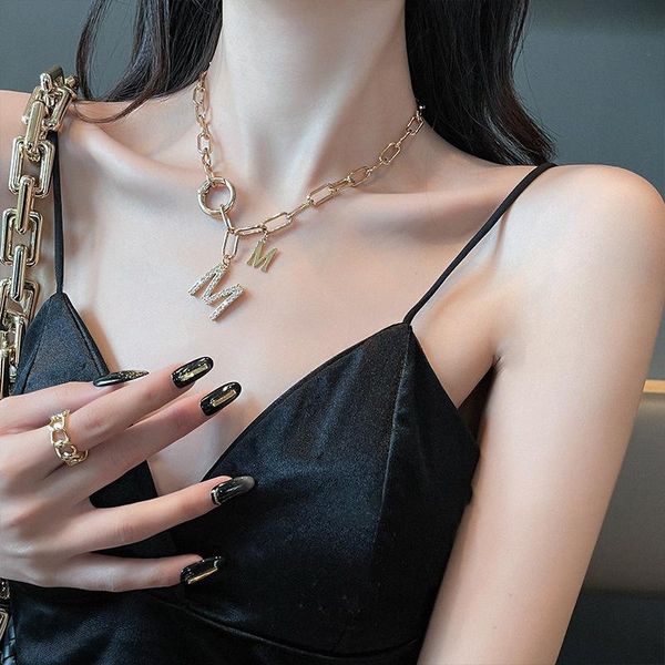 pendant necklaces fashion personality diamond letter necklace simple design sense hip hop trend female single product, Silver
pendant necklaces fashion personality diamond letter necklace simple design sense hip hop trend female single product, Silver