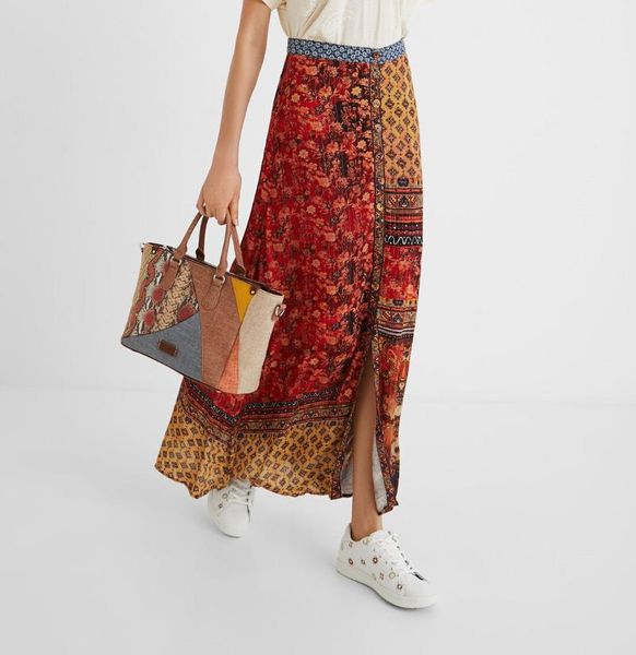 skirts spanish bohemian long skirt, Black