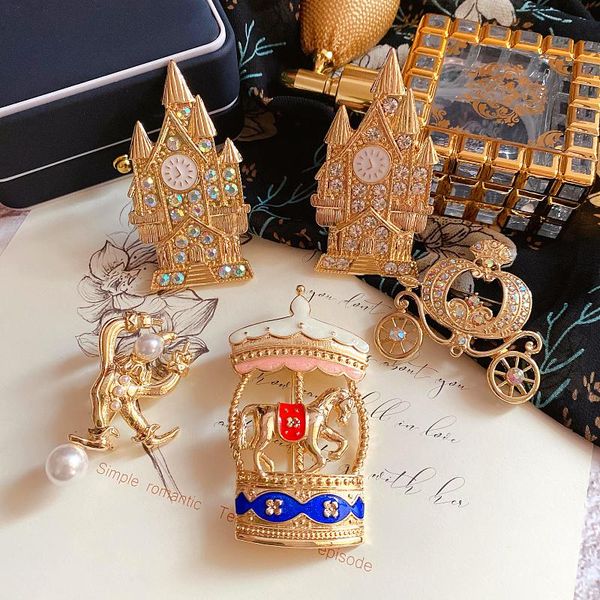 pins, brooches 2021 romantic colorful zircon pearl castle pumpkin carriage carousel clown brooch collar for women accessories party jewelry, Gray
pins, brooches 2021 romantic colorful zircon pearl castle pumpkin carriage carousel clown brooch collar for women accessories party jewelry, Gray