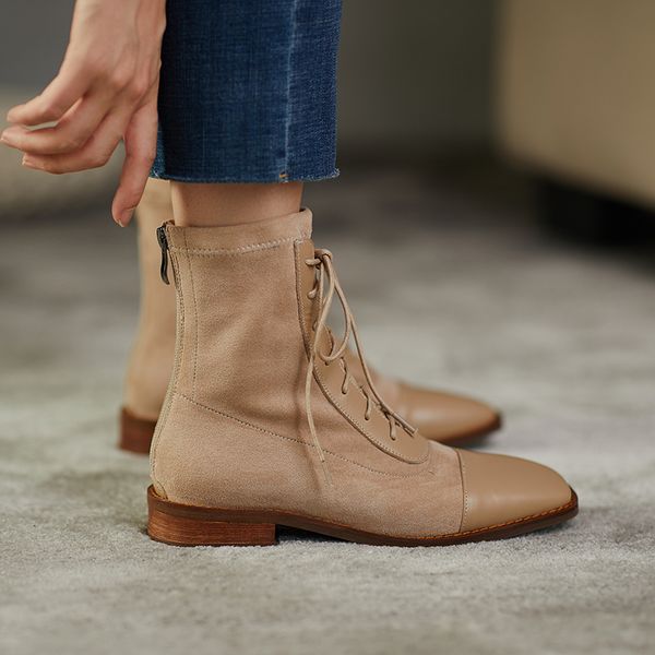 Women Shoes 2021 Autumn New Genuine Leather Female Martin Boots Suede Women Booties British Lace Retro Trend Women Naked Boots, Black
Women Shoes 2021 Autumn New Genuine Leather Female Martin Boots Suede Women Booties British Lace Retro Trend Women Naked Boots, Black