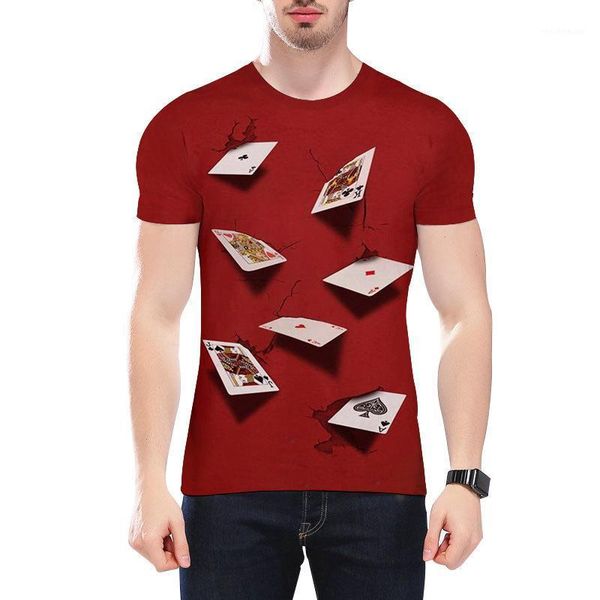 summer playing card three-dimensional 3d printed round neck t men's t-shirts, White;black
summer playing card three-dimensional 3d printed round neck t men's t-shirts, White;black