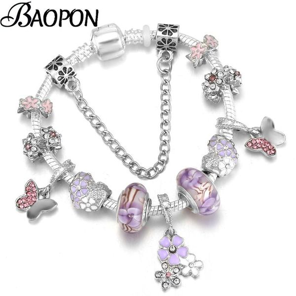 charm bracelets silver plated snake chain bracelet with printing murano crystal beads diy brand gift for women, Golden;silver 
charm bracelets silver plated snake chain bracelet with printing murano crystal beads diy brand gift for women, Golden;silver