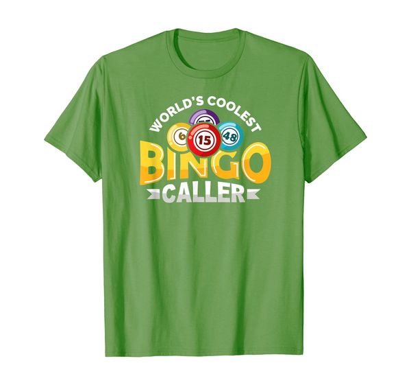 world's coolest bingo caller t-shirt lucky bingo players, White;black