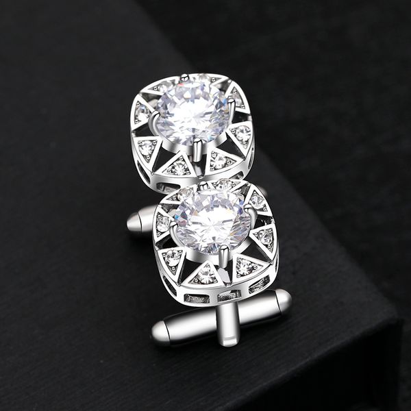 luxury high-end pure copper big zircon insert into technology square quality workman's shirt cufflinks doctor gift, Silver
luxury high-end pure copper big zircon insert into technology square quality workman's shirt cufflinks doctor gift, Silver