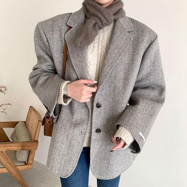 women's suits & blazers korean women jacket coat wool chic autumn and winter french style suit collar two loose pocket long sleeve warm, White;black
women's suits & blazers korean women jacket coat wool chic autumn and winter french style suit collar two loose pocket long sleeve warm, White;black