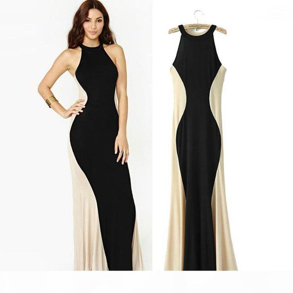 sz867 2015 summer european style women dress fashion elegant spell color o-neck sleeveless maxi dress vestidos femininas, Black;gray
sz867 2015 summer european style women dress fashion elegant spell color o-neck sleeveless maxi dress vestidos femininas, Black;gray