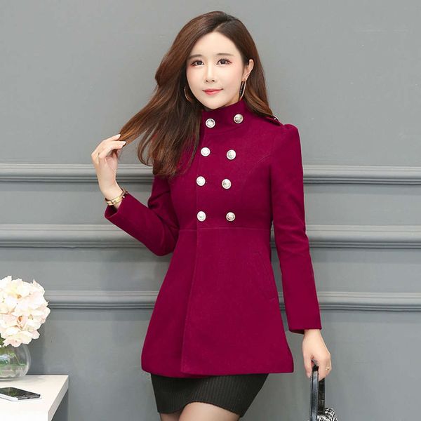 2021tweed long slim women's wool overcoat korean autumn winter woollen windbreaker, Black
2021tweed long slim women's wool overcoat korean autumn winter woollen windbreaker, Black