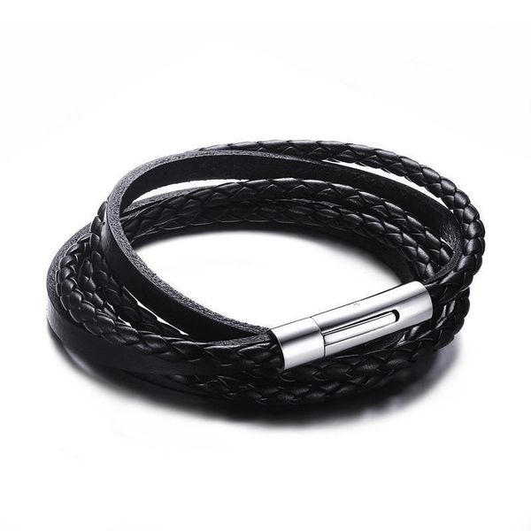tennis 2021 style hand-woven multi-layer combination accessory genuine black leather stainless steel bracelet fashion man jewelry, Golden;silver
tennis 2021 style hand-woven multi-layer combination accessory genuine black leather stainless steel bracelet fashion man jewelry, Golden;silver