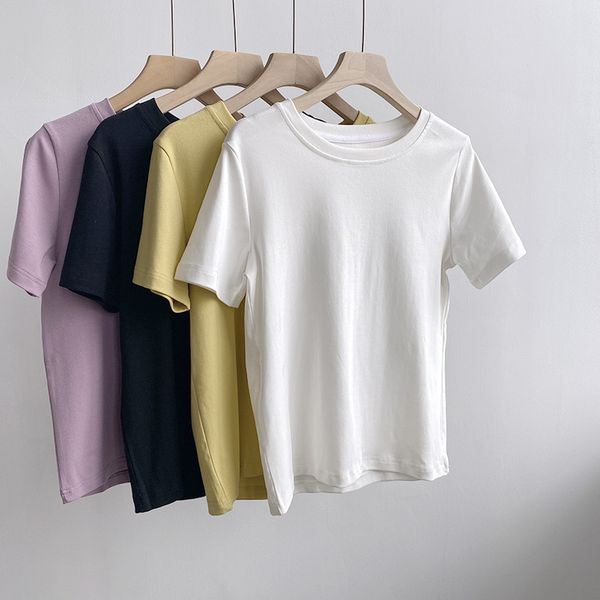 spring 2021 women purple t shirt short sleeve 4-color solid color round neck female korean style loose fashion t-shirt, White
spring 2021 women purple t shirt short sleeve 4-color solid color round neck female korean style loose fashion t-shirt, White