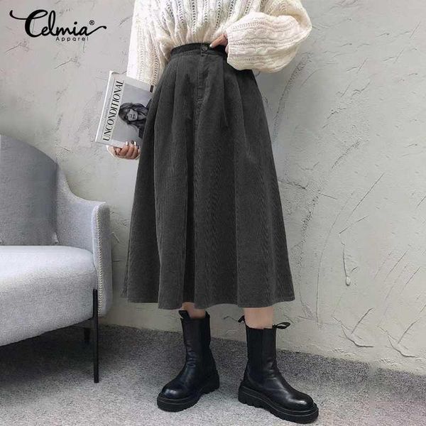 celmia corduroy skirt 2021 s-5xl women elastic high waist skirts fashion a-line loose solid skirts casual plus size midi, Black
celmia corduroy skirt 2021 s-5xl women elastic high waist skirts fashion a-line loose solid skirts casual plus size midi, Black