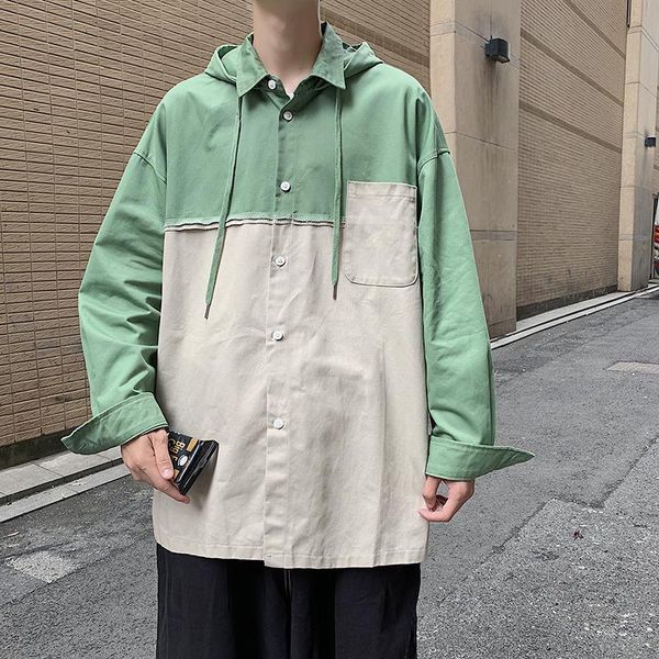 men's casual shirts men long sleeve 2021 arrivals autumn mens baggy oversized singel breasted shirt pocket hooded retro, White;black
men's casual shirts men long sleeve 2021 arrivals autumn mens baggy oversized singel breasted shirt pocket hooded retro, White;black
