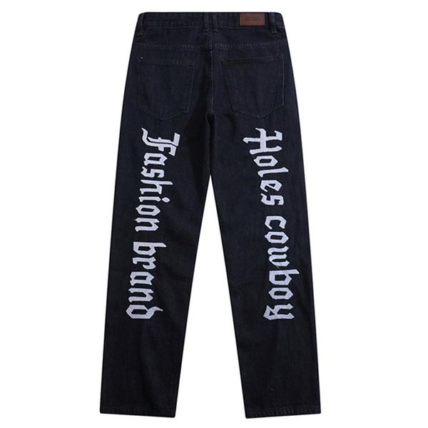 men's jeans streetwear hip hop letter print hole gothic punk harajuku baggy casual denim trousers fashion straight pants, Blue
men's jeans streetwear hip hop letter print hole gothic punk harajuku baggy casual denim trousers fashion straight pants, Blue