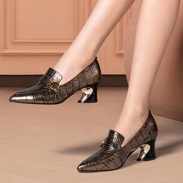 dress shoes pointed toe thick heel real genuine leather women heels comfortable fashion high basic, Black
dress shoes pointed toe thick heel real genuine leather women heels comfortable fashion high basic, Black