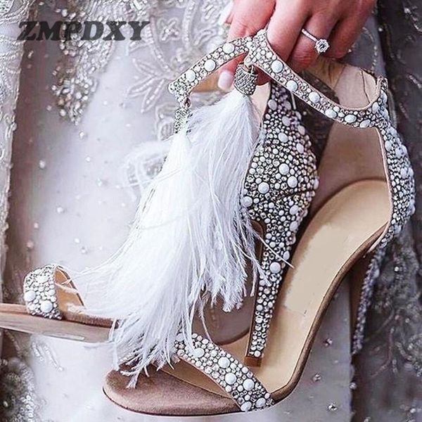sandals arrival fashion high heels women furry fringed lace-up ladies open toe casual party brand pumps shoes size 40, Black