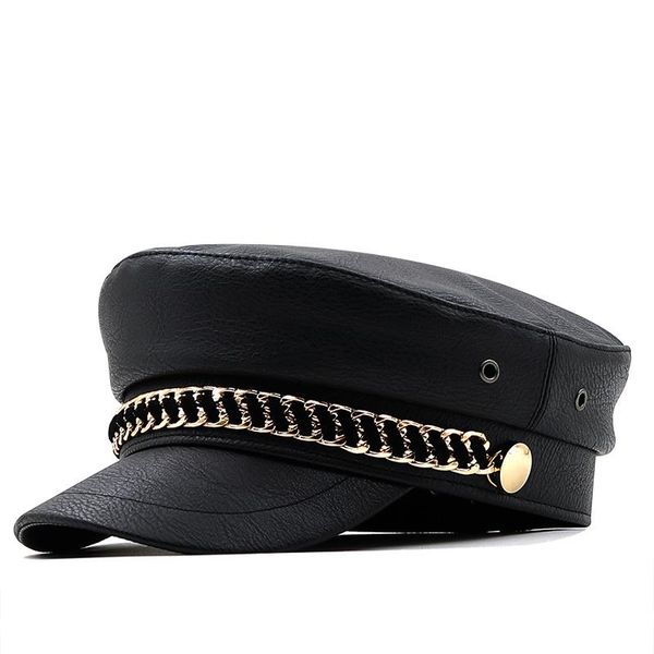 berets trend winter hats for women french style pu baker's boy hat cool baseball cap black visor gorras casquette, Blue;gray 
berets trend winter hats for women french style pu baker's boy hat cool baseball cap black visor gorras casquette, Blue;gray