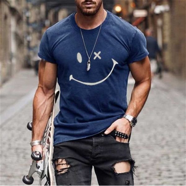 2021 summer fashion smiling face print men's casual street trend 3d t-shirt short sleeve, Black
2021 summer fashion smiling face print men's casual street trend 3d t-shirt short sleeve, Black