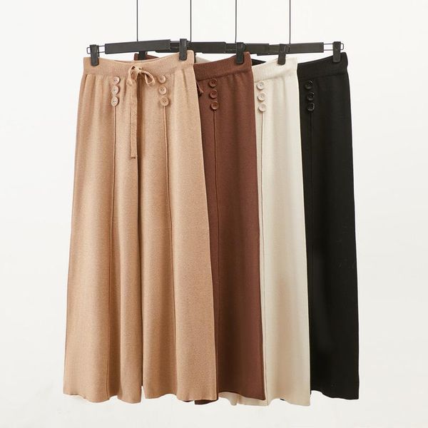 women's pants & capris winter autumn knitted wide leg women elastic waist elegant office ladies khaki trousers button decor female, Black;white
women's pants & capris winter autumn knitted wide leg women elastic waist elegant office ladies khaki trousers button decor female, Black;white
