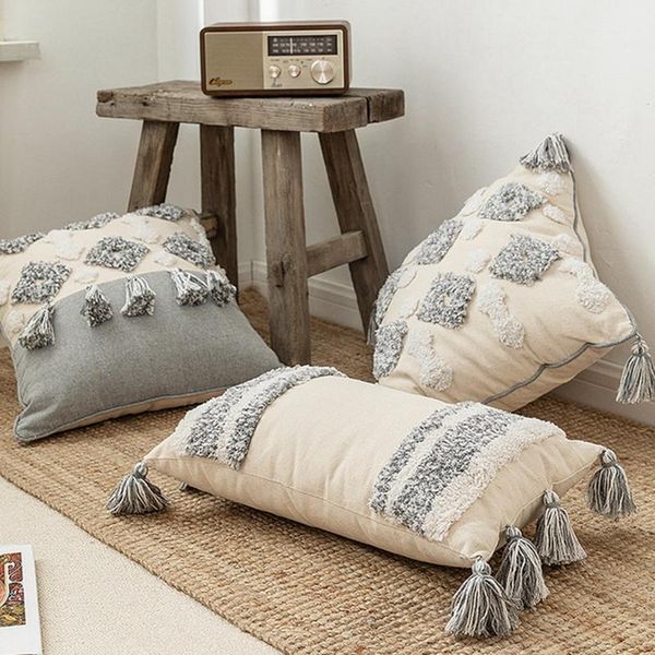 cushion/decorative pillow morocco hand-woven cover sofa cotton embroidery tufted beige grey geometric decorative pillowcase tassel cushion c
cushion/decorative pillow morocco hand-woven cover sofa cotton embroidery tufted beige grey geometric decorative pillowcase tassel cushion c
