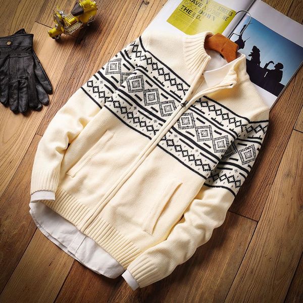men's sweaters men 2021 winter fall thick warm knit jacquard 100% acrylic vintage sweater cardigan autumn casual classic, White;black
men's sweaters men 2021 winter fall thick warm knit jacquard 100% acrylic vintage sweater cardigan autumn casual classic, White;black