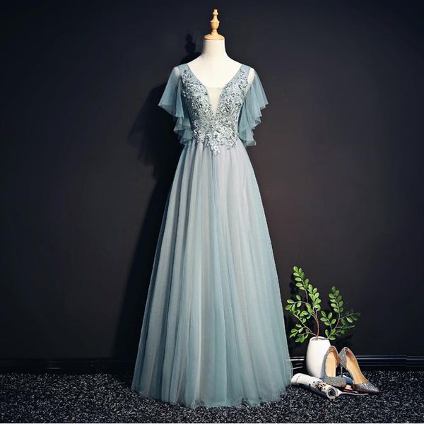 party dresses fashion luxury evening dress v-neck backless beading tulle long prom gown custom formal, White;black
party dresses fashion luxury evening dress v-neck backless beading tulle long prom gown custom formal, White;black