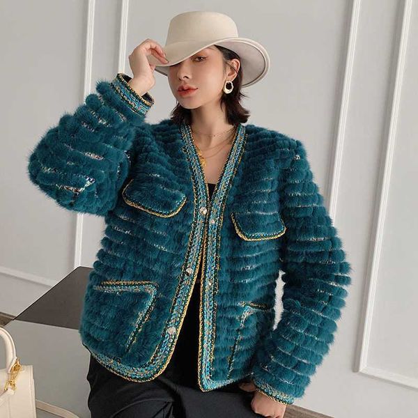 women's fur & faux ancient elegant mink imported velvet coat female small fragrance young fashionable short is a woman's wi