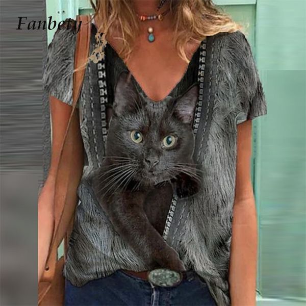 2021 new summer casual 3d cat print v neck ladies blouses women elegant pattern short sleeve streetwear plus size shirt blusas 8ztc, White;black
2021 new summer casual 3d cat print v neck ladies blouses women elegant pattern short sleeve streetwear plus size shirt blusas 8ztc, White;black