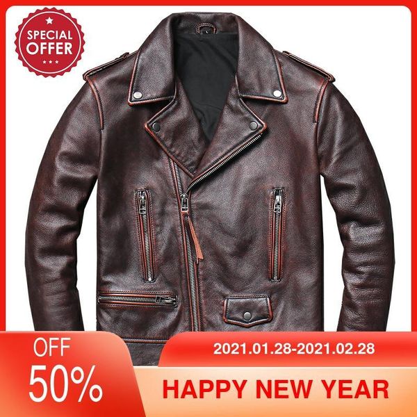 men's leather & faux 2021 vintage brown motorcycle style genuine jacket men plus size 4xl real natural cowhide spring slim fit biker co, Black
men's leather & faux 2021 vintage brown motorcycle style genuine jacket men plus size 4xl real natural cowhide spring slim fit biker co, Black