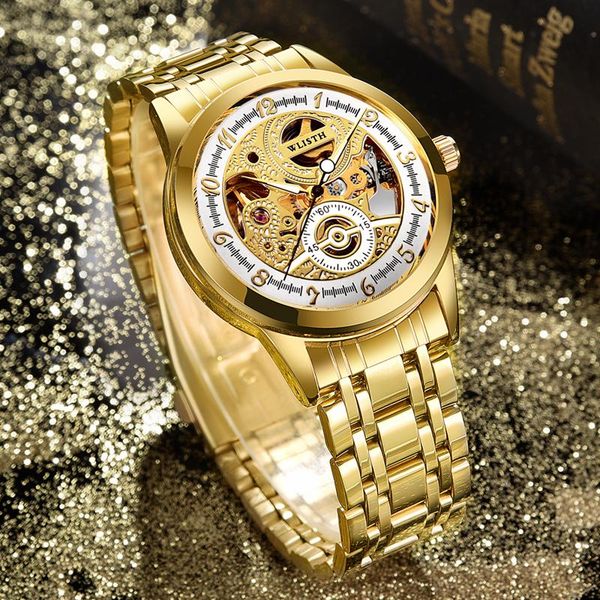 wristwatches wlisth brand men watches gold automatic mechanical watch vintage stainless steel sport montre homme waterproof, Slivery;brown
wristwatches wlisth brand men watches gold automatic mechanical watch vintage stainless steel sport montre homme waterproof, Slivery;brown