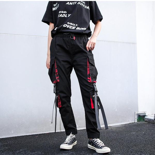 women's pants & capris autumn black straps harem 2021 spring multi-pocket cargo overalls pocket bf hip hop women ribbons casual trouser, Black;white
women's pants & capris autumn black straps harem 2021 spring multi-pocket cargo overalls pocket bf hip hop women ribbons casual trouser, Black;white
