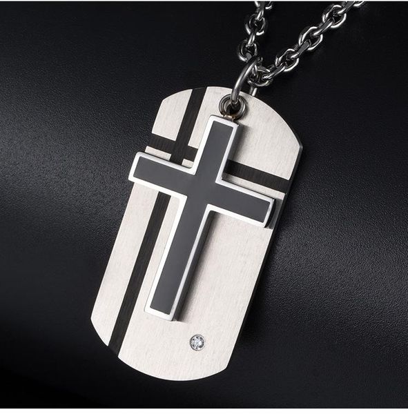 pendant necklaces stainless steel cross korean trendy men's two in one necklace military brand nightclub accessories, Silver
pendant necklaces stainless steel cross korean trendy men's two in one necklace military brand nightclub accessories, Silver