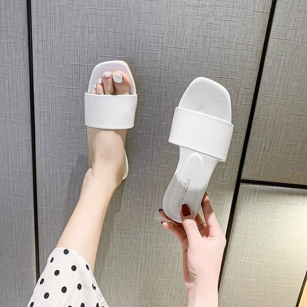 slippers flat-bottomed flip-flop open-toed sandals simple retro casual square head and women party shoes for, Black
slippers flat-bottomed flip-flop open-toed sandals simple retro casual square head and women party shoes for, Black
