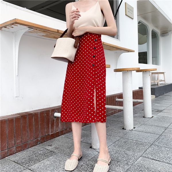 2021 summer black red polka dot vintage skirt women elegant midi a line skirt split buttons high waist casual slim falda mujer
2021 summer black red polka dot vintage skirt women elegant midi a line skirt split buttons high waist casual slim falda mujer