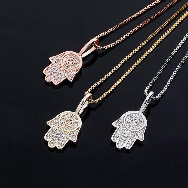 pendant necklaces s925 vintage hand of fatima small full zircon hip hop clavicle necklace, Silver
pendant necklaces s925 vintage hand of fatima small full zircon hip hop clavicle necklace, Silver