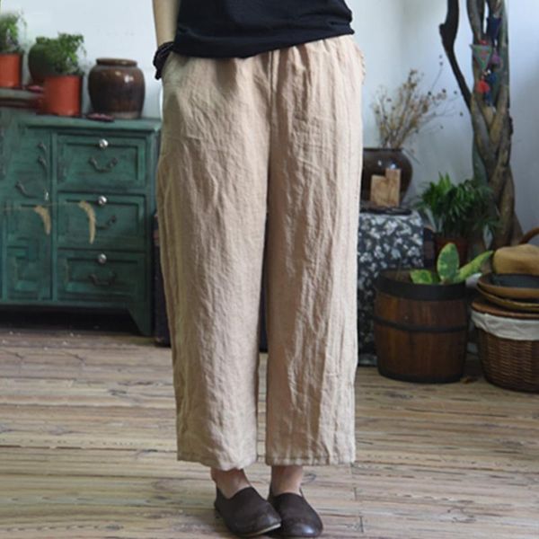 women's pants & capris buykud 2021 autumn vintage elastic waist women casual ramie pockets, Black;white
women's pants & capris buykud 2021 autumn vintage elastic waist women casual ramie pockets, Black;white