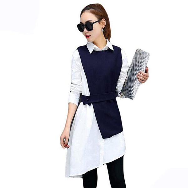 women's blouses & shirts women nice spring fashion shirt pure cotton is irregular long sleeve personality 2 piece blouse l, White
women's blouses & shirts women nice spring fashion shirt pure cotton is irregular long sleeve personality 2 piece blouse l, White