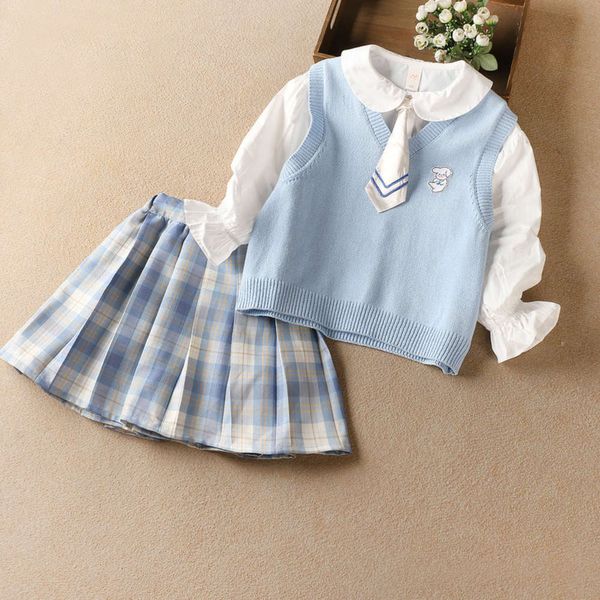 skirt student girl's suit 2021 spring children's girl jk uniform cuhk college three piece sweater, White
skirt student girl's suit 2021 spring children's girl jk uniform cuhk college three piece sweater, White