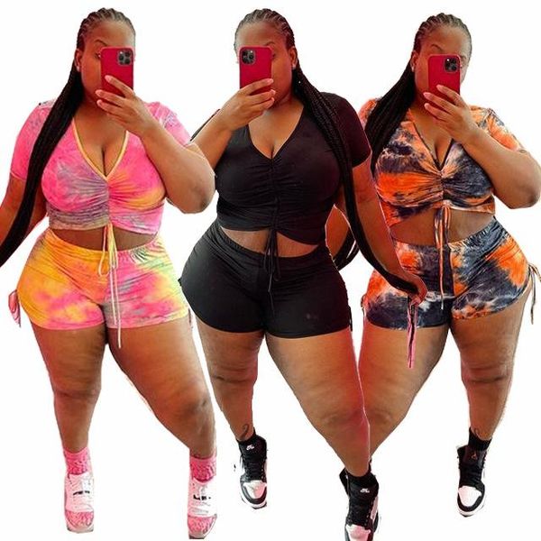 plus size tracksuits summer shorts sets women tie dye printed two piece bandage crop draped pants tracksuit bodycon matching set 5xl, Black
plus size tracksuits summer shorts sets women tie dye printed two piece bandage crop draped pants tracksuit bodycon matching set 5xl, Black