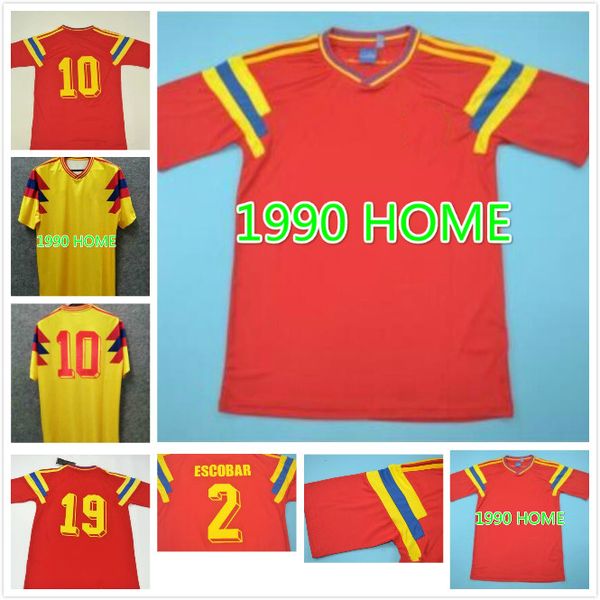 #2 escobar 1990 retro soccer jersey #10 valderrama #9 guerrero home yellow away red commemorate antique collectionvintage football shirt top, Black;yellow
#2 escobar 1990 retro soccer jersey #10 valderrama #9 guerrero home yellow away red commemorate antique collectionvintage football shirt top, Black;yellow