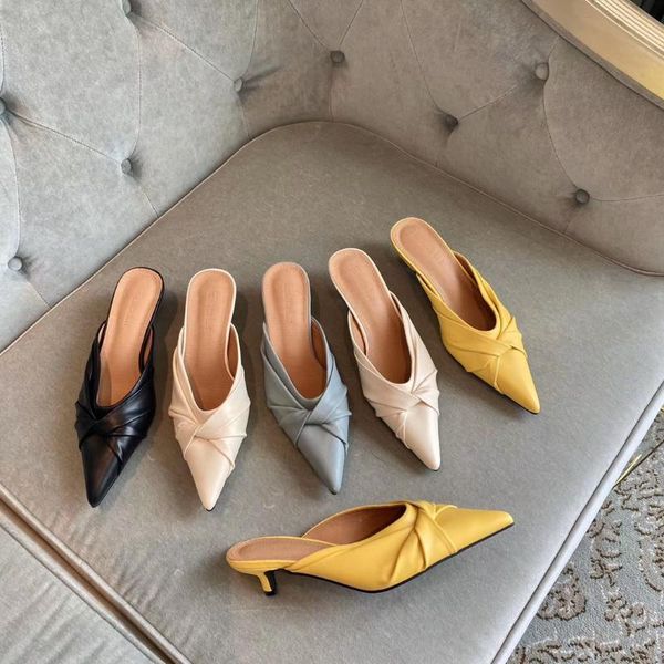 summer new pointy stiletto slippers women's bow knot baotou lazy mueller shoes sandals, Black
summer new pointy stiletto slippers women's bow knot baotou lazy mueller shoes sandals, Black