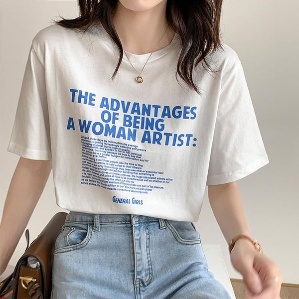 women's t-shirt 2021 summer women o-neck white cotton tshirts girls loose short sleeve printing letters tshirt tees femme
women's t-shirt 2021 summer women o-neck white cotton tshirts girls loose short sleeve printing letters tshirt tees femme